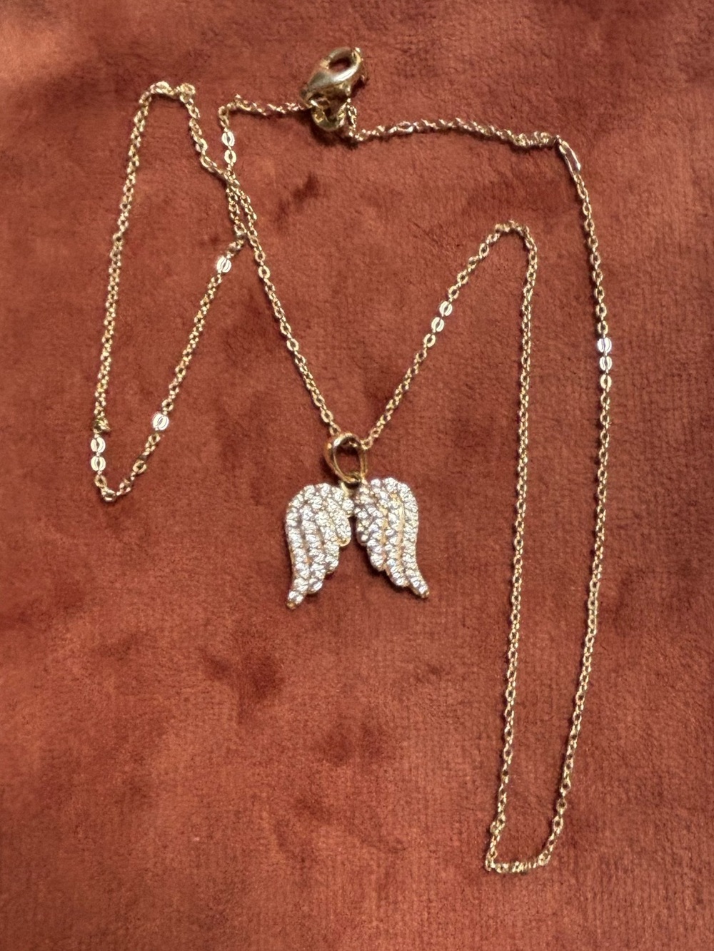 Gold Bleu Sage 14kt/Sterling Silver Golden Angel Wings Necklace